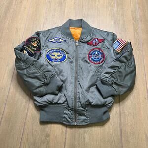 Alpha Industries Kids Bomber Jacket  USAF MA-1 Intermediate Flyer Sage Green YS